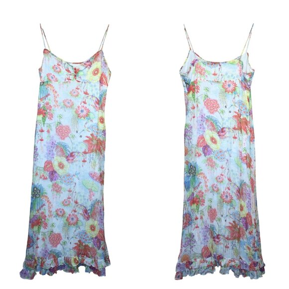 Deletta Dresses & Skirts - Anthropologie Deletta Womens Floral Maxi Dress Size 14 Ruffle Babydoll Fairycore